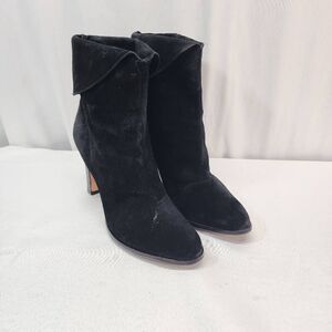 Michael Kors Size 10 Black Suede Ankle Heel Booties Leather Suede. FF